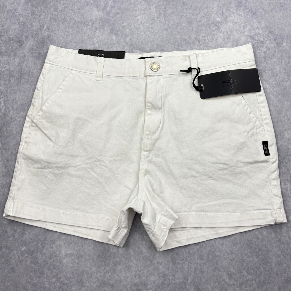 Silver Jeans Co Shorts Womens Size 8 White Stretch Chino Mid Rise NWT SLS234095